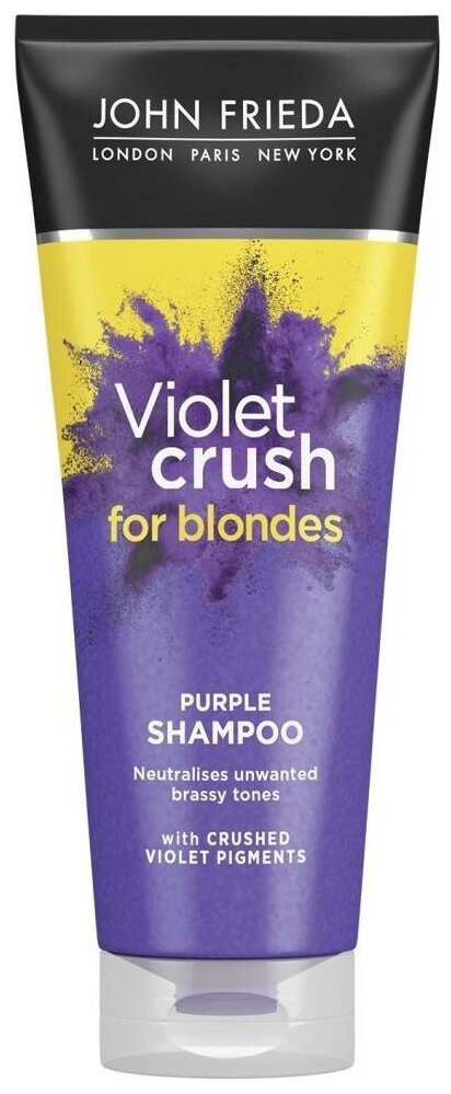 Шампунь с фиолетовым пигментом John Frieda Violet Crush для нейтрализации желтизны светлых волос 250 мл
Шампунь с фиолетовым пигментом John Frieda Violet Crush для нейтрализации желтизны светлых волос 250 мл