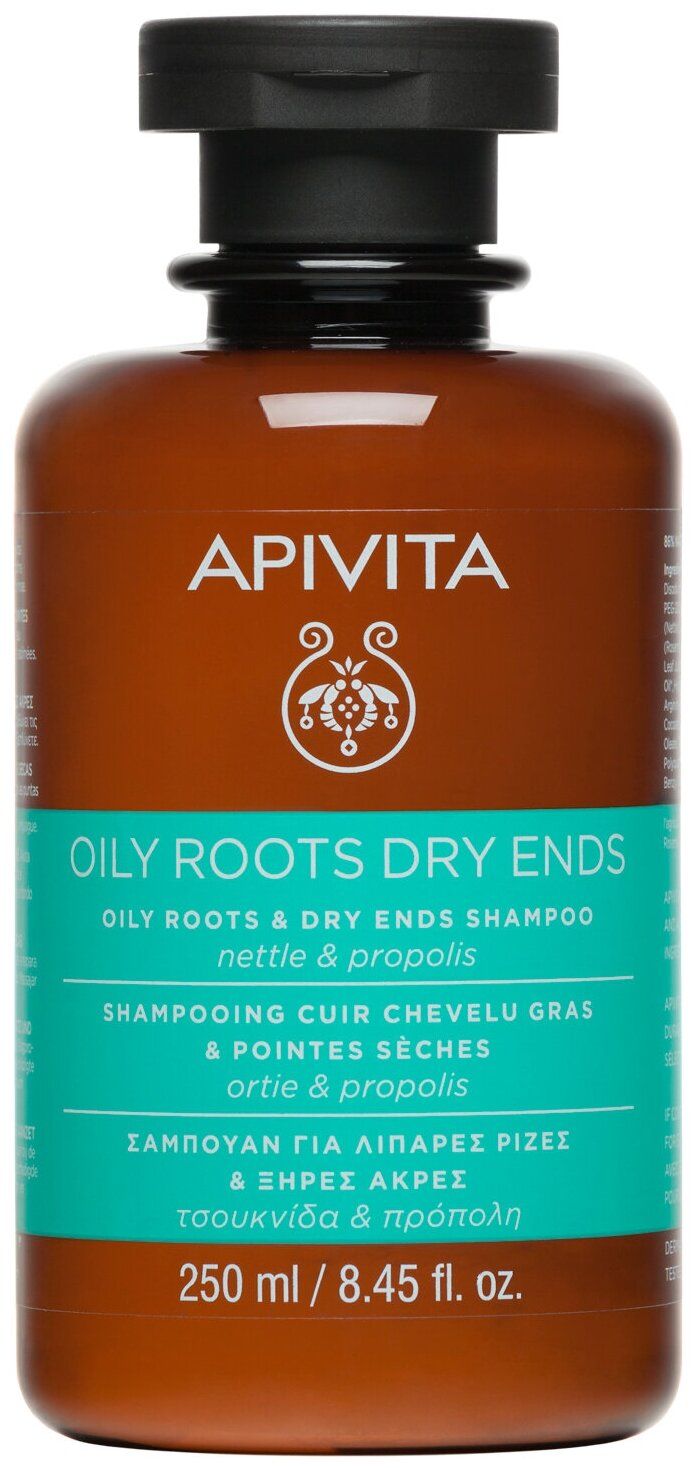 Шампунь APIVITA жирные корни и сухие кончики с крапивой и прополисом, ф.250мл
Шампунь APIVITA жирные корни и сухие кончики с крапивой и прополисом, ф.250мл