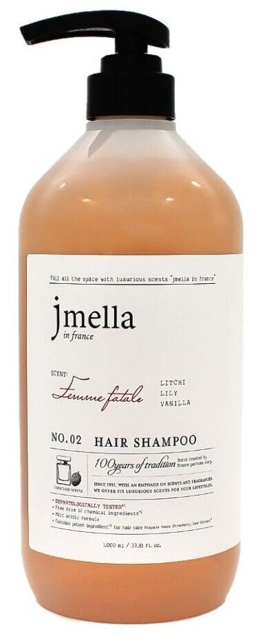 Шампунь для волос Jmella "Личи, лилия, ваниль" 1000 мл
Шампунь для волос Jmella "Личи, лилия, ваниль" 1000 мл