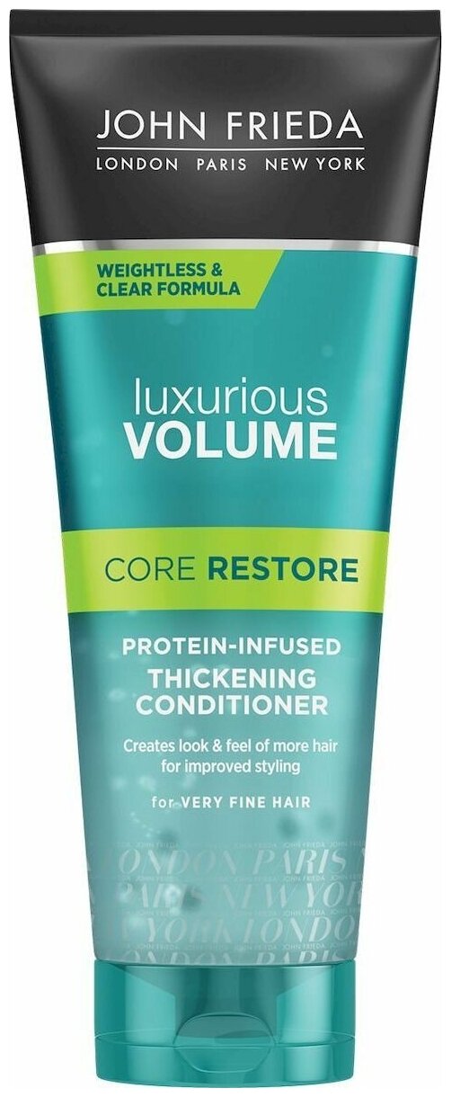 Прозрачный кондиционер с протеином John Frieda Luxurious VolumeCore Restore 250 мл
Прозрачный кондиционер с протеином John Frieda Luxurious VolumeCore Restore 250 мл