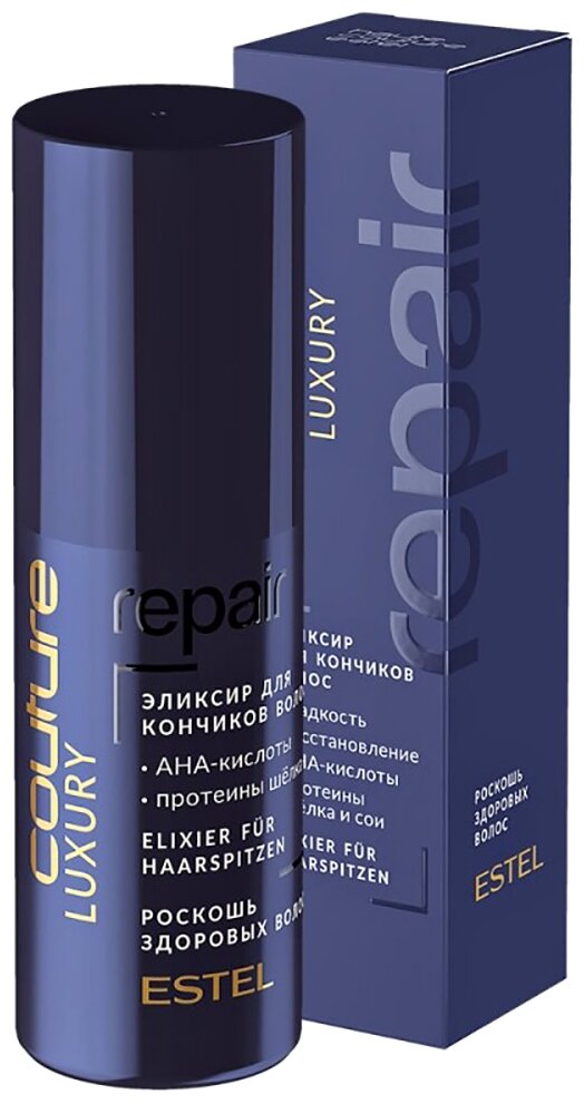 Эликсир для кончиков волос Estel Luxury Repair Haute Couture (50 мл)
Эликсир для кончиков волос Estel Luxury Repair Haute Couture (50 мл)