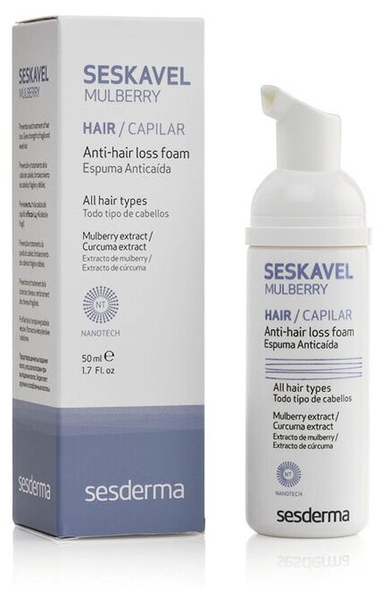 Пенка от выпадения волос Sesderma Seskavel Mulberry, 50 мл
Пенка от выпадения волос Sesderma Seskavel Mulberry, 50 мл