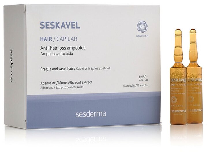 Средство в ампулах от выпадения волос Sesderma Seskavel, 12 шт. по 8 мл
Средство в ампулах от выпадения волос Sesderma Seskavel, 12 шт. по 8 мл