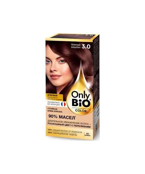 Стойкая крем-краска Global Bio Cosmetic Only Bio COLOR 3.0 Темный каштан 115 мл
Стойкая крем-краска Global Bio Cosmetic Only Bio COLOR 3.0 Темный каштан 115 мл