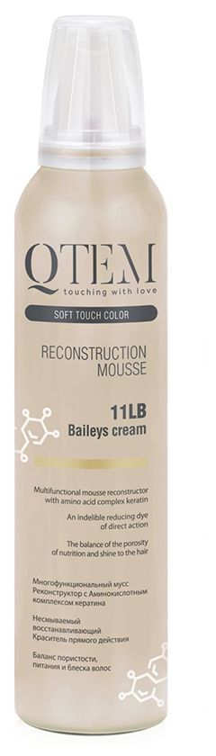 Мусс реконструктор для волос QTEM Baileys Cream 11LB (Крем Бейлис) 250 мл
Мусс реконструктор для волос QTEM Baileys Cream 11LB (Крем Бейлис) 250 мл