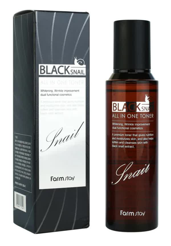 Тонер с муцином черной улитки FarmStay Black Snail All In One Toner, 150ml
Тонер с муцином черной улитки FarmStay Black Snail All In One Toner, 150ml