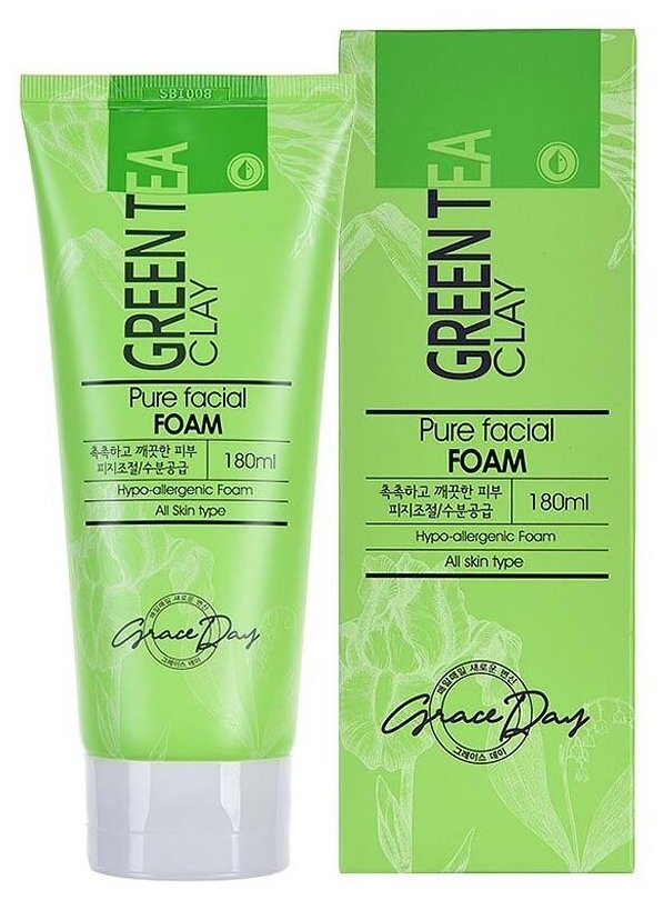 Пенка для умывания Grace Day с зеленой глиной, 180м
Пенка для умывания Grace Day с зеленой глиной, 180м