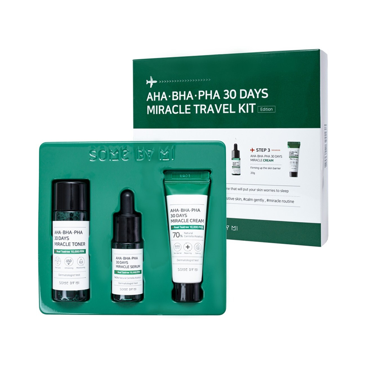 Набор миниатюр с кислотами Some By Mi AHABHAPHA 30 Days Miracle Travel Kit, тонер 30 мл, сыворотка 10 мл, крем 20 г
Набор миниатюр с кислотами Some By Mi AHABHAPHA 30 Days Miracle Travel Kit, тонер 30 мл, сыворотка 10 мл, крем 20 г