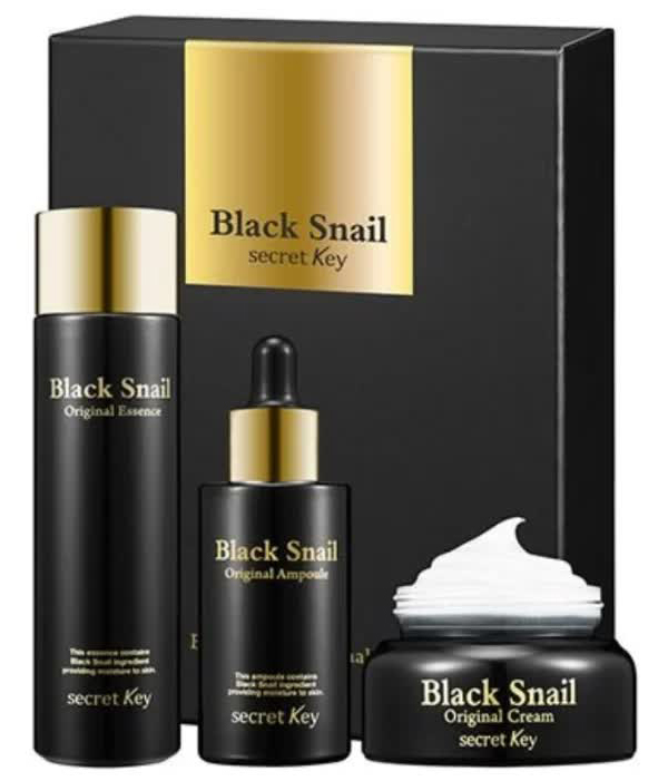Набор из эссенции, сыворотки, крема с муцином улитки Secret Key Black Snail Original Set
Набор из эссенции, сыворотки, крема с муцином улитки Secret Key Black Snail Original Set