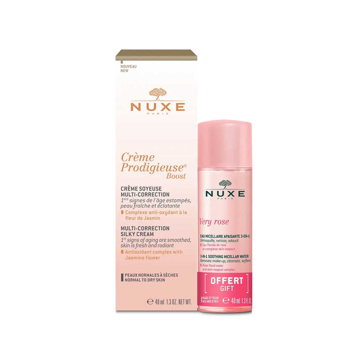 Набор Nuxe Creme Prodigieuse Boost мультикорректирующий крем 40мл+ мицеллярная вода 40мл
Набор Nuxe Creme Prodigieuse Boost мультикорректирующий крем 40мл+ мицеллярная вода 40мл