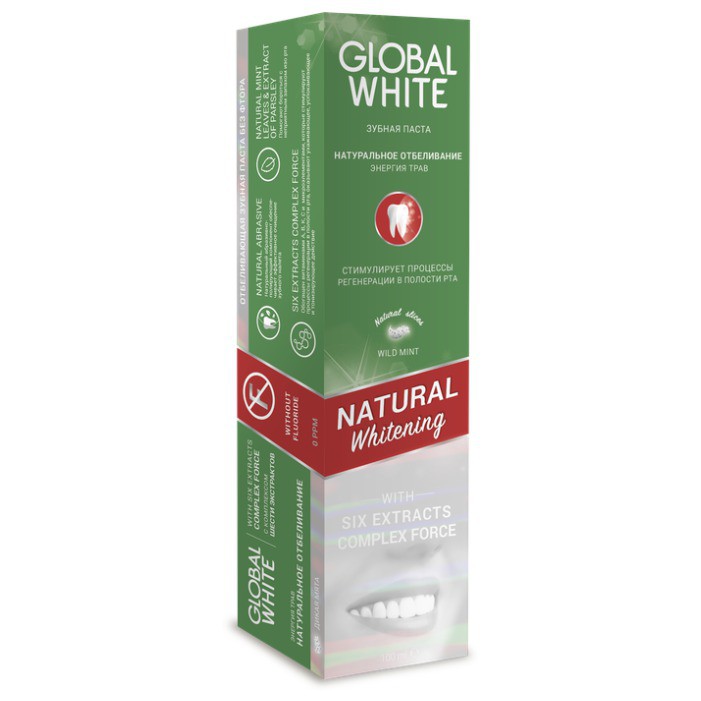 Зубная паста Global White Natural Whitening 100g
Зубная паста Global White Natural Whitening 100g
