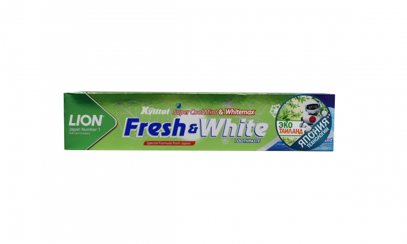 Зубная паста для защиты от кариеса LION Thailand Fresh & White прохладная мята
Зубная паста для защиты от кариеса LION Thailand Fresh & White прохладная мята