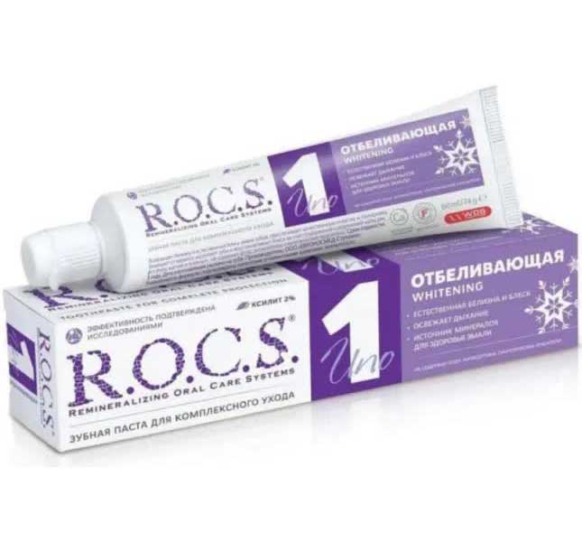 Зубная паста R.O.C.S UNO Whitening (Отбеливание) 74 гр.
Зубная паста R.O.C.S UNO Whitening (Отбеливание) 74 гр.