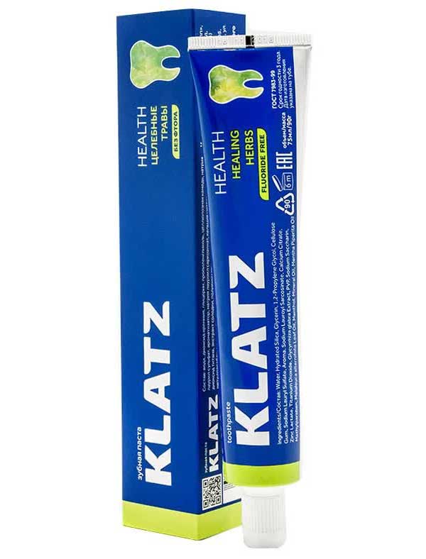 Зубная паста Klatz Health Целебные травы без фтора 75 мл
Зубная паста Klatz Health Целебные травы без фтора 75 мл