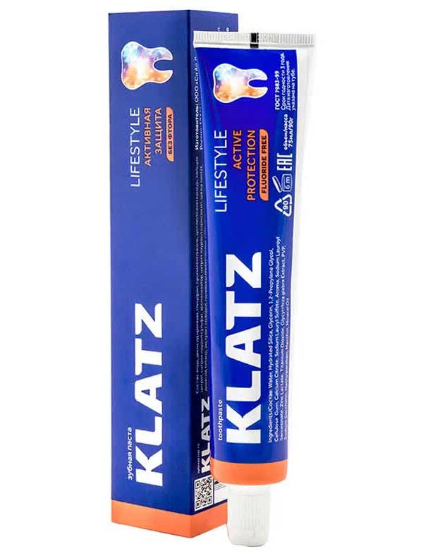 Зубная паста Klatz Lifestyle Активная защита без фтора 75 мл
Зубная паста Klatz Lifestyle Активная защита без фтора 75 мл