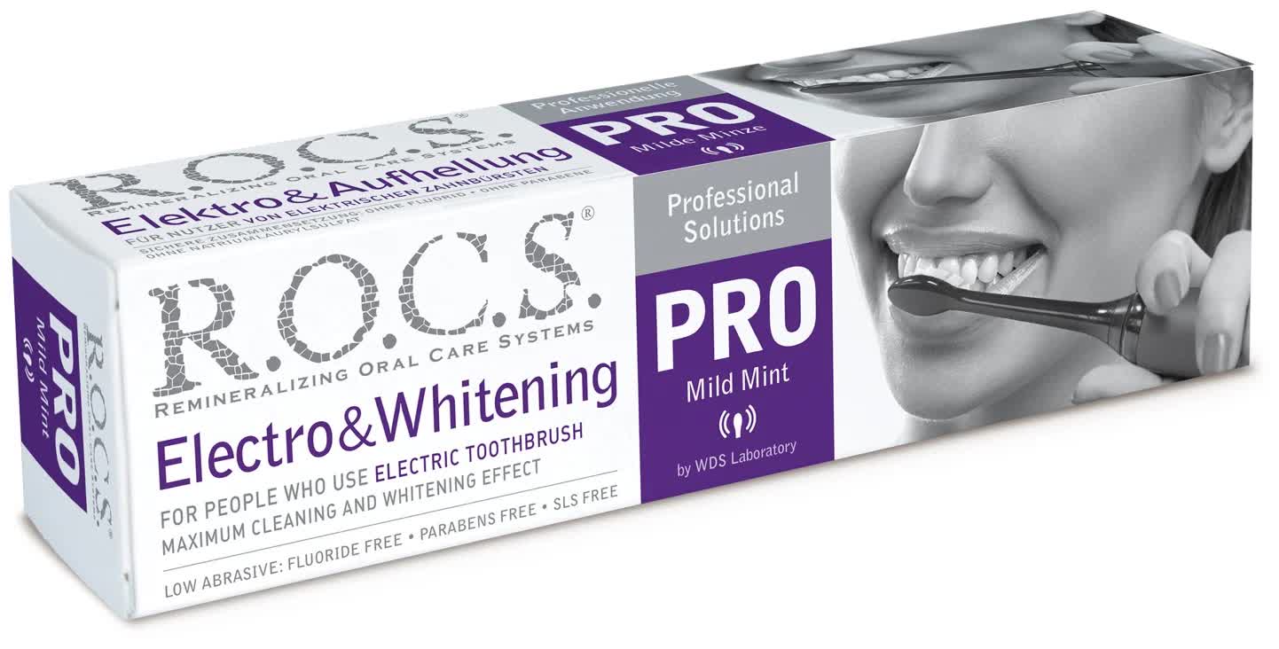 Зубная паста R.O.C.S. Pro Electro & Whitening Mild Mint 135 гр
Зубная паста R.O.C.S. Pro Electro & Whitening Mild Mint 135 гр