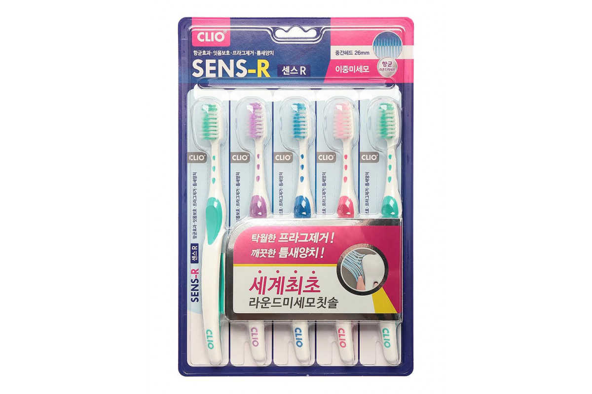 Зубная щетка набор 5шт Clio Sense-R Toothbrush 5
Зубная щетка набор 5шт Clio Sense-R Toothbrush 5
