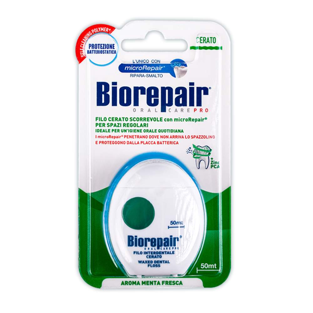 Зубная нить Biorepair с воском комплексная защита Waxed Floss, 50м
Зубная нить Biorepair с воском комплексная защита Waxed Floss, 50м