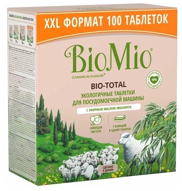 Таблетки BIOMIO для посудомоечной машины с маслом эвкалипта (100 шт)
Таблетки BIOMIO для посудомоечной машины с маслом эвкалипта (100 шт)