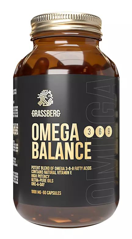 Grassberg Omega 3 6 9 Balance 1000 mg 90 капсул
Grassberg Omega 3 6 9 Balance 1000 mg 90 капсул