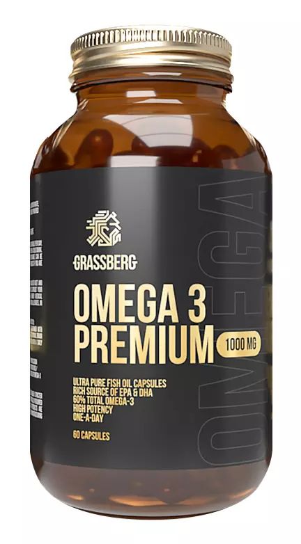 Grassberg Omega 3 Premium 60% 1000 mg 60 капсул
Grassberg Omega 3 Premium 60% 1000 mg 60 капсул