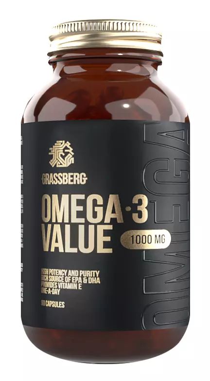 Grassberg Omega 3 Value 30% 1000 mg 90 капсул
Grassberg Omega 3 Value 30% 1000 mg 90 капсул