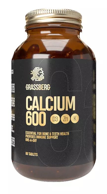 Grassberg Calcium 600 + D3 + Zn with Vit K1 90 табл
Grassberg Calcium 600 + D3 + Zn with Vit K1 90 табл