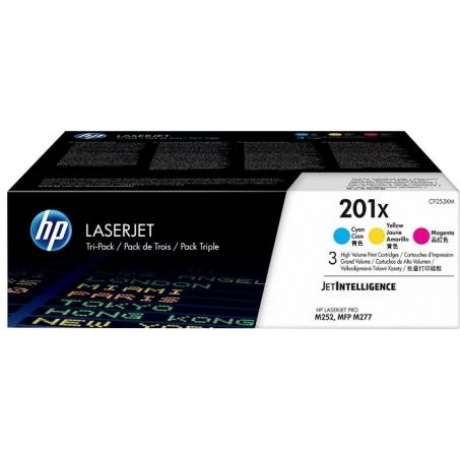 Картридж HP CF253XM для HP LJ M252/M277, голубой/пурпурный/желтый
Картридж HP CF253XM для HP LJ M252/M277, голубой/пурпурный/желтый