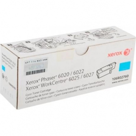 Картридж Xerox 106R02760 для Xerox Phaser 6020/6022/6025/6027, голубой
Картридж Xerox 106R02760 для Xerox Phaser 6020/6022/6025/6027, голубой