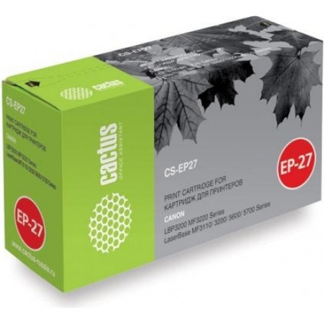 Картридж Cactus CS-EP27S для Canon LBP3200/MF3220/3110/3200/5600, черный
Картридж Cactus CS-EP27S для Canon LBP3200/MF3220/3110/3200/5600, черный
