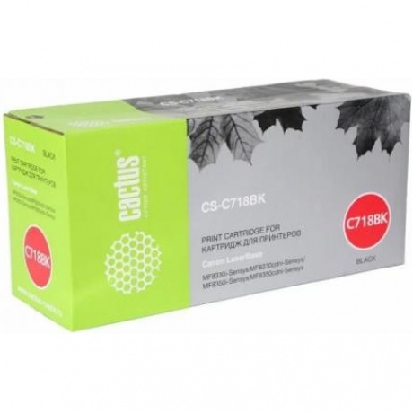 Картридж Cactus CS-C718BK для Canon MF8330i/MF8330/MF8350/LBP7200, черный
Картридж Cactus CS-C718BK для Canon MF8330i/MF8330/MF8350/LBP7200, черный