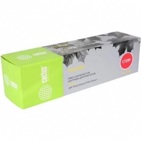 Картридж Cactus CS-C729Y для Canon i-SENSYS LBP-7010C/ LBP-7018C, желтый
Картридж Cactus CS-C729Y для Canon i-SENSYS LBP-7010C/ LBP-7018C, желтый