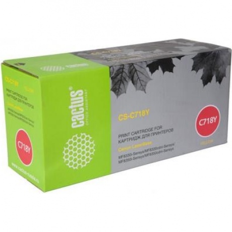 Картридж Cactus CS-C718Y для Canon LaserBase MF8330i-Sensys/ MF8330cdni-Sensys/ MF8350i, желтый
Картридж Cactus CS-C718Y для Canon LaserBase MF8330i-Sensys/ MF8330cdni-Sensys/ MF8350i, желтый