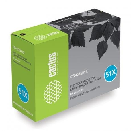 Картридж Cactus CS-Q7551XS для HP LJ P3005/M3027/M3035, черный
Картридж Cactus CS-Q7551XS для HP LJ P3005/M3027/M3035, черный
