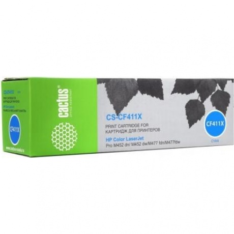 Картридж Cactus CS-CF411X для HP HP CLJ Pro M452dn/ M452dw/M477fdn/M477fdw, голубой
Картридж Cactus CS-CF411X для HP HP CLJ Pro M452dn/ M452dw/M477fdn/M477fdw, голубой