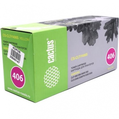 Картридж Cactus CS-CLT-Y406S для Samsung CLP-360/365/CLX-3300/3305, желтый
Картридж Cactus CS-CLT-Y406S для Samsung CLP-360/365/CLX-3300/3305, желтый