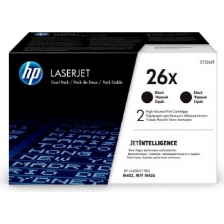 Тонер Картридж HP 26X CF226XD черный x2уп. (18000стр.) для HP LJ Pro M402/M426
Тонер Картридж HP 26X CF226XD черный x2уп. (18000стр.) для HP LJ Pro M402/M426