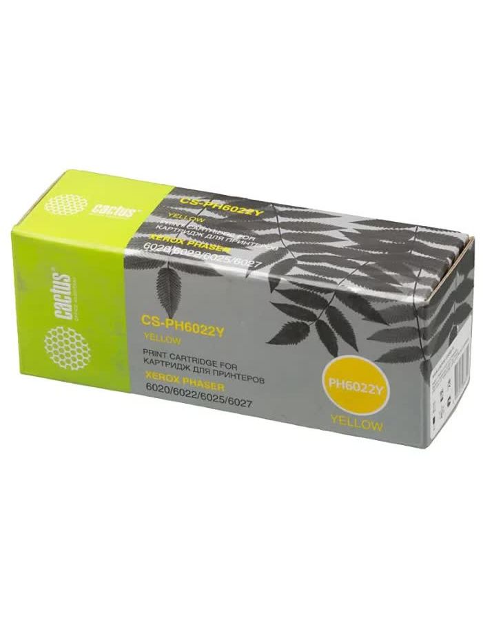 Тонер Картридж Cactus CS-PH6022Y 106R02762 желтый для Xerox Phaser 6020/6022/WC 6025/6027 (1000стр.)
Тонер Картридж Cactus CS-PH6022Y 106R02762 желтый для Xerox Phaser 6020/6022/WC 6025/6027 (1000стр.)
