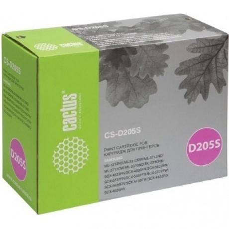 Тонер Картридж Cactus CS-D205S черный для Samsung ML-3310D/3310ND/3710D/3710ND/SCX-4833FD/4833FR/563
Тонер Картридж Cactus CS-D205S черный для Samsung ML-3310D/3310ND/3710D/3710ND/SCX-4833FD/4833FR/563