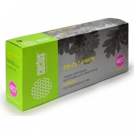 Тонер Картридж Cactus CS-CLT-Y407S желтый для Samsung CLP320/320n/325/CLX3185/3185n/3185fn (1000стр.
Тонер Картридж Cactus CS-CLT-Y407S желтый для Samsung CLP320/320n/325/CLX3185/3185n/3185fn (1000стр.