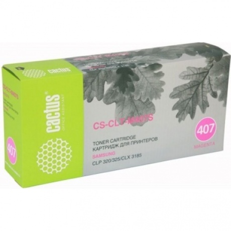 Тонер Картридж Cactus CS-CLT-M407S пурпурный для Samsung CLP320/320n/325/CLX3185/3185n/3185fn (1000с
Тонер Картридж Cactus CS-CLT-M407S пурпурный для Samsung CLP320/320n/325/CLX3185/3185n/3185fn (1000с