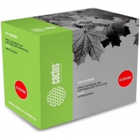 Тонер Картридж Cactus CS-039HBK черный (25000стр.) для Canon LBP 351x i-Sensys /352x i-Sensys
Тонер Картридж Cactus CS-039HBK черный (25000стр.) для Canon LBP 351x i-Sensys /352x i-Sensys