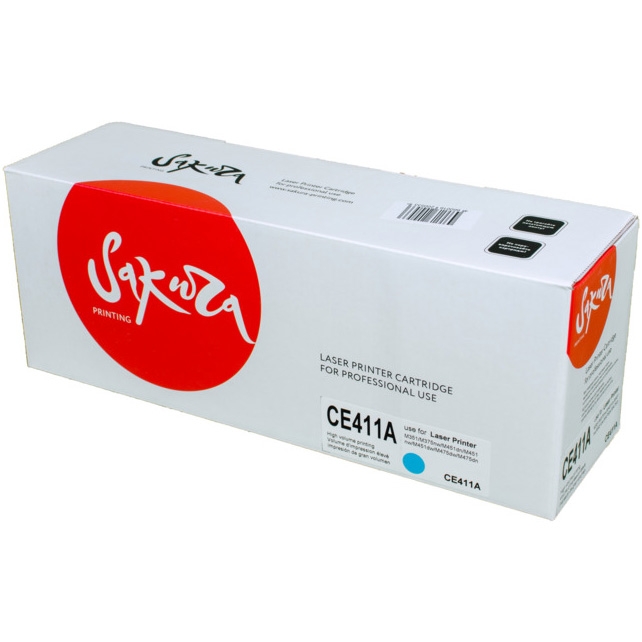 Картридж SAKURA CE411A для HP Laserjet Pro 400 Color M451DN/M451DW/451NW/MFP M475DW/M475DN, Laserjet 300 color MFP M375NW, синий, 2600 к.
Картридж SAKURA CE411A для HP Laserjet Pro 400 Color M451DN/M451DW/451NW/MFP M475DW/M475DN, Laserjet 300 color MFP M375NW, синий, 2600 к.
