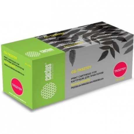 Тонер Картридж Cactus CS-TK5270Y желтый (6000стр.) для Kyocera Ecosys P6230cdn/M6230cidn/M6630cidn
Тонер Картридж Cactus CS-TK5270Y желтый (6000стр.) для Kyocera Ecosys P6230cdn/M6230cidn/M6630cidn