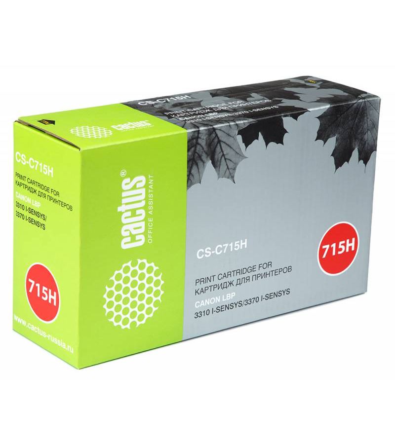 Картридж лазерный Cactus CS-C715H черный (7000стр.) для Canon i-Sensys 3310/3370
Картридж лазерный Cactus CS-C715H черный (7000стр.) для Canon i-Sensys 3310/3370