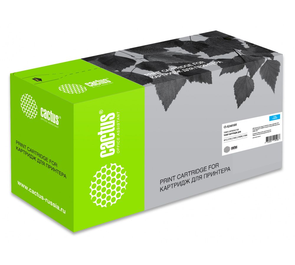 Картридж лазерный Cactus CS-Q2681AV голубой (6000стр.) для HP CLJ 3700
Картридж лазерный Cactus CS-Q2681AV голубой (6000стр.) для HP CLJ 3700