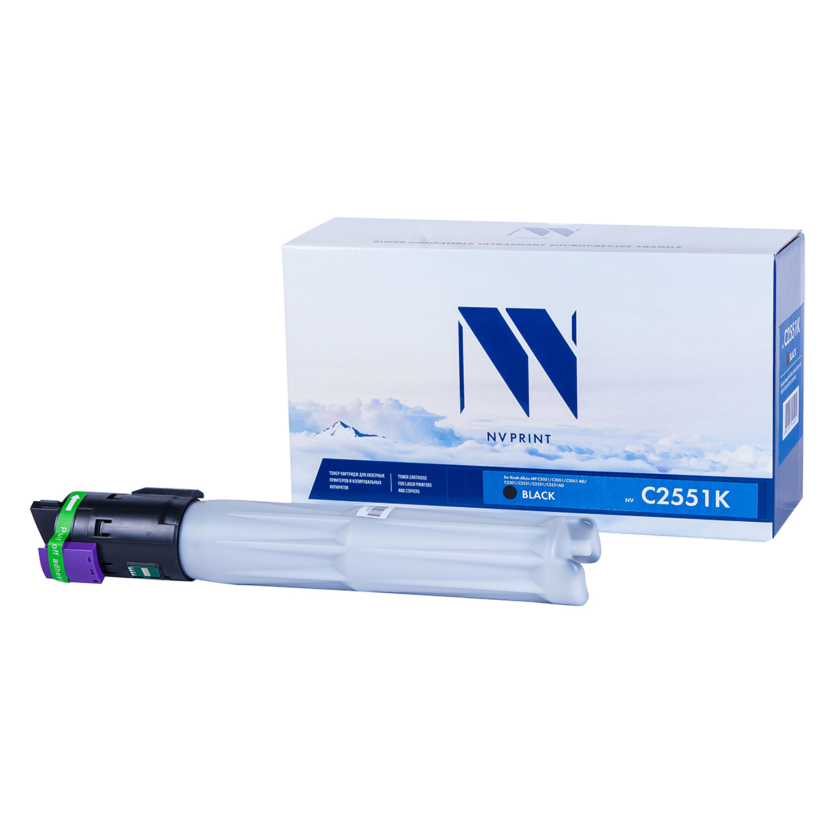 Тонер-картридж NV Print C2551 Black для Ricoh Aficio MP C2031/C2051/C2051AD/C2501/C2531/C2551/C2551AD (10000k), Черный
Тонер-картридж NV Print C2551 Black для Ricoh Aficio MP C2031/C2051/C2051AD/C2501/C2531/C2551/C2551AD (10000k), Черный