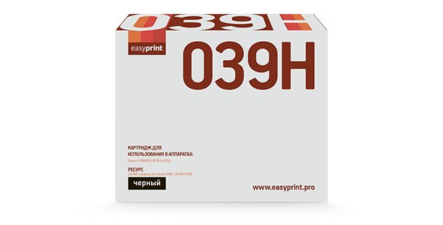 Картридж лазерный EasyPrint LC-039H Black, Черный
Картридж лазерный EasyPrint LC-039H Black, Черный