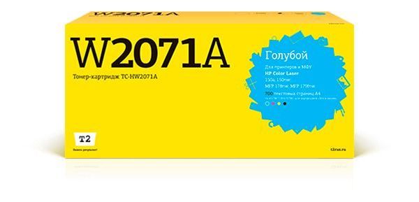 Тонер-картридж T2 TC-HW2071A Cyan, Голубой
Тонер-картридж T2 TC-HW2071A Cyan, Голубой