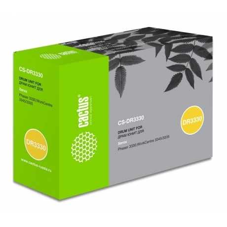 Блок фотобарабана Cactus 101R00555 CS-DR3330 черный ч/б:30000стр. для Ph 3330/WC 3345/3335 Xerox
Блок фотобарабана Cactus 101R00555 CS-DR3330 черный ч/б:30000стр. для Ph 3330/WC 3345/3335 Xerox
